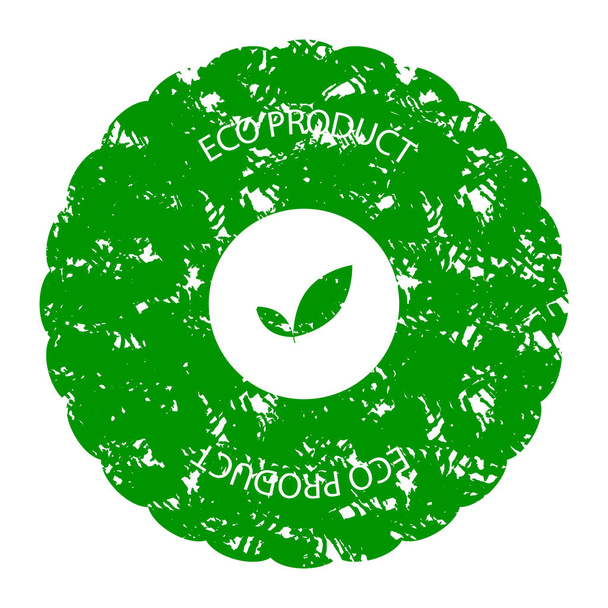 Sello de producto ecológico icono de sello de goma
 - Vector, imagen