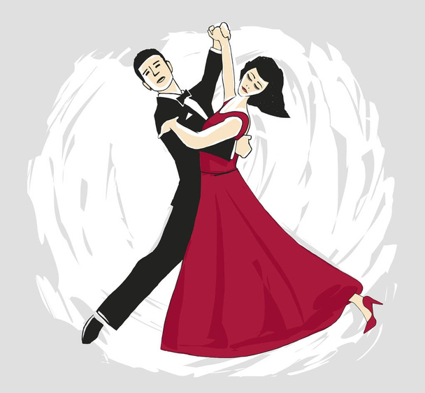 Dancing man and woman - Фото, изображение