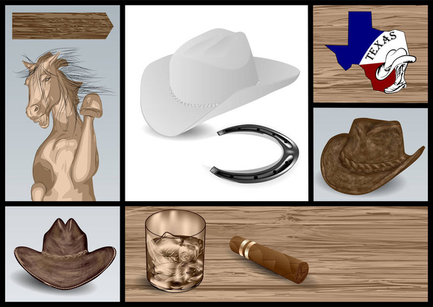 set di design per cowboy
 - Vettoriali, immagini