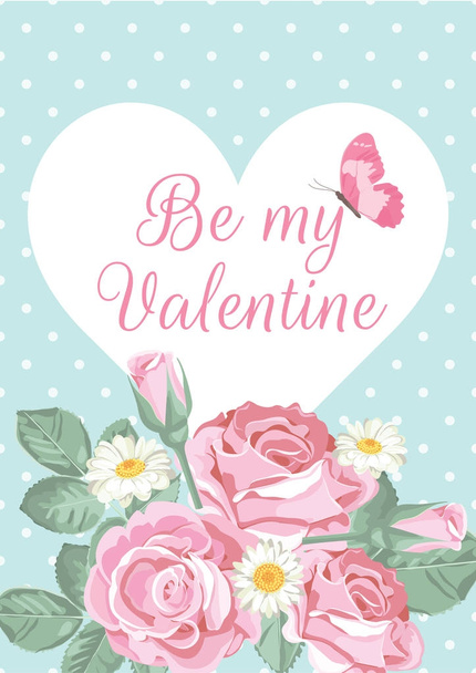 Valentines day greeting card. Vector illustration - Vettoriali, immagini