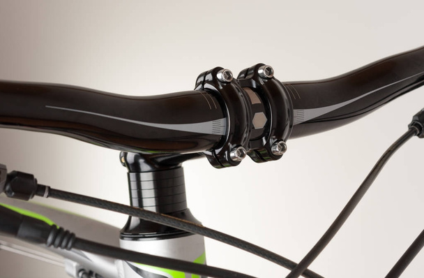 Bike handlebars, close up view, studio photo - Foto, Imagen