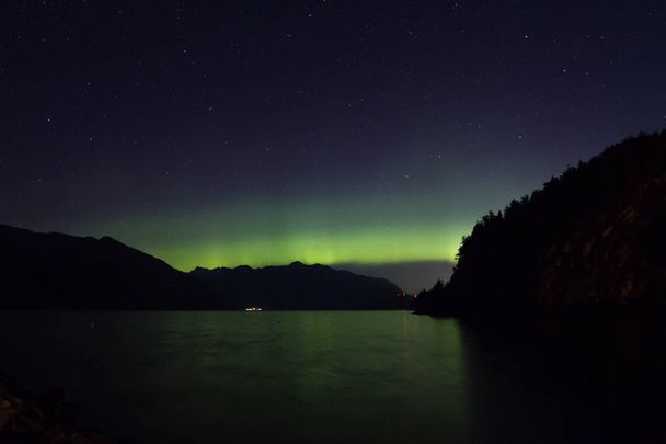Aurora Borealis at Porteau Cove Provincial Park, British Columbia, Canada - Photo, Image