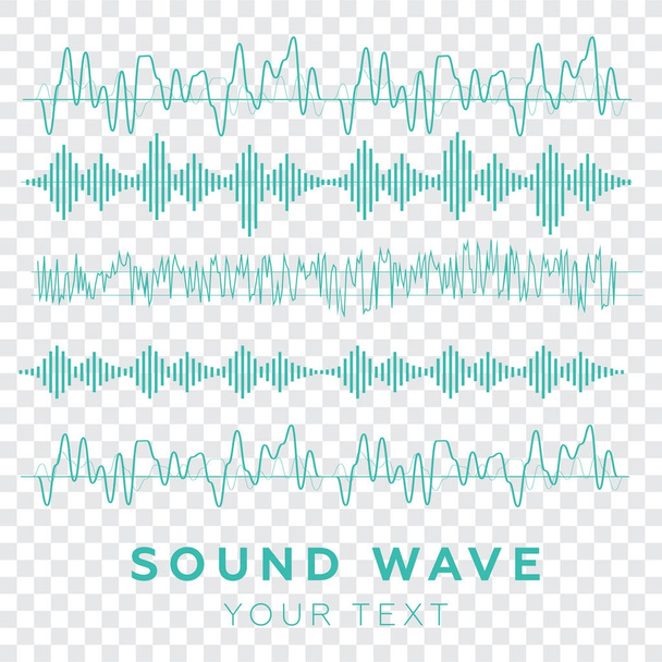 Vecteur d'ondes sonores. Signe et symbole des ondes sonores dans un style plat - Vecteur, image
