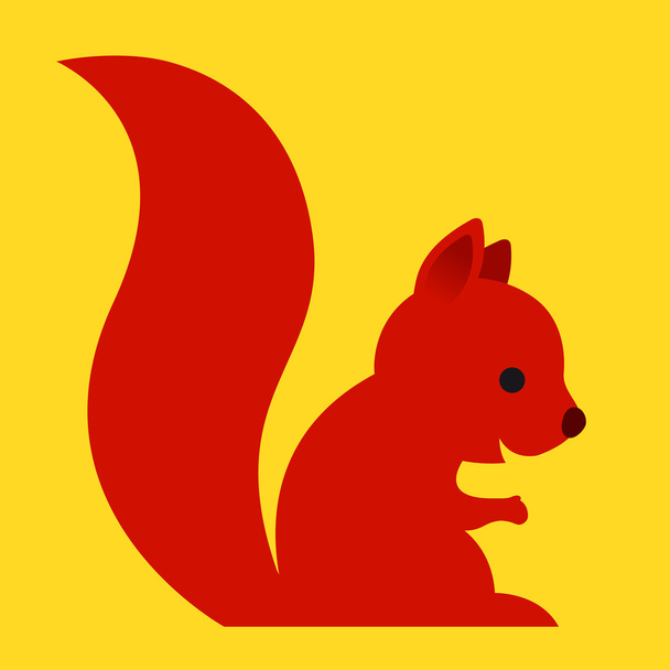 Onnellinen pieni punainen sarjakuva orava
 - Vektori, kuva