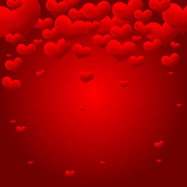 Szív szerelem. Dekoratív szíve háttér sok Valentin szíveket. Vektoros illusztráció a üdvözlés. - Vektor, kép