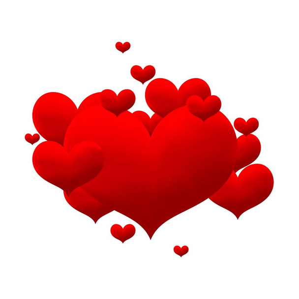 Love heart. Decorative heart background with lot of valentines hearts. Vector illustration for greeting. - Vector, Image