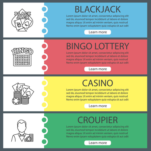 Casino web banner sjablonen set - Vector, afbeelding