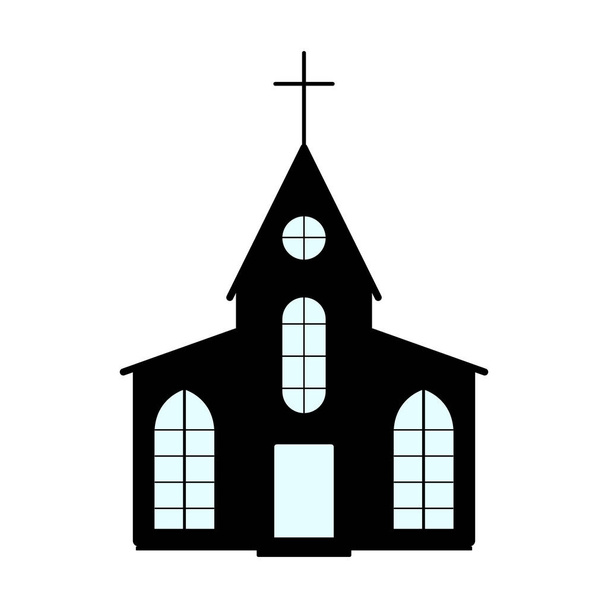 Kilise kutsal kişilerin resmi. Beyaz arka plan üzerinde Paskalya etiket. Basit tarzı. Vektör çizim - Vektör, Görsel