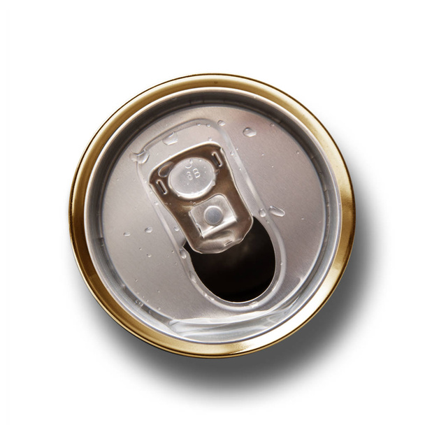 Crushed aluminum can in white background - Photo, Image
