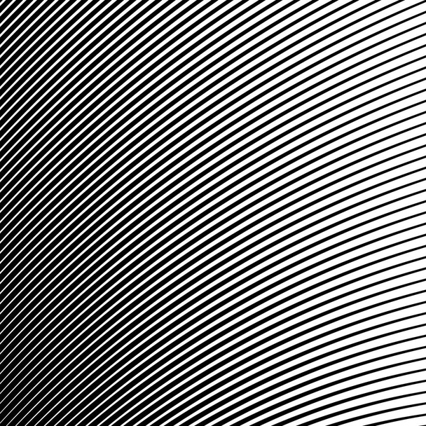 Schwarz-weißer Wellenstreifen optischer abstrakter Hintergrund - Vektor, Bild