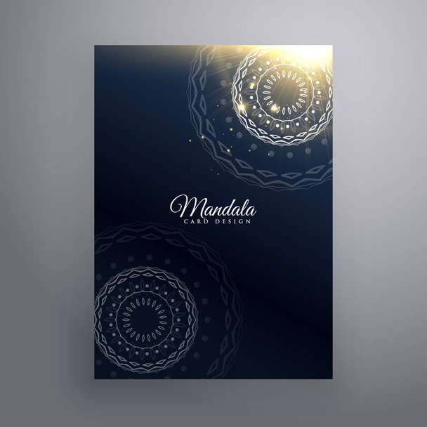 dark mandala flyer poster design - Vector, Image