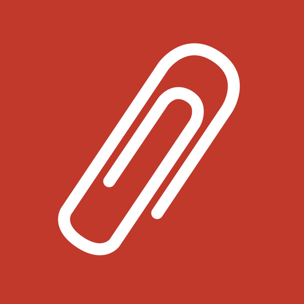 Paper Clip Icon on red background. - Vector, Image