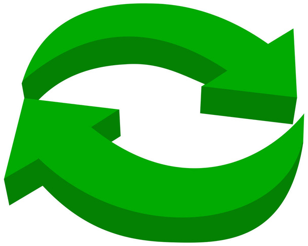 zelená šipka ekologické recyklace - 3d ilustrace - Vektor, obrázek