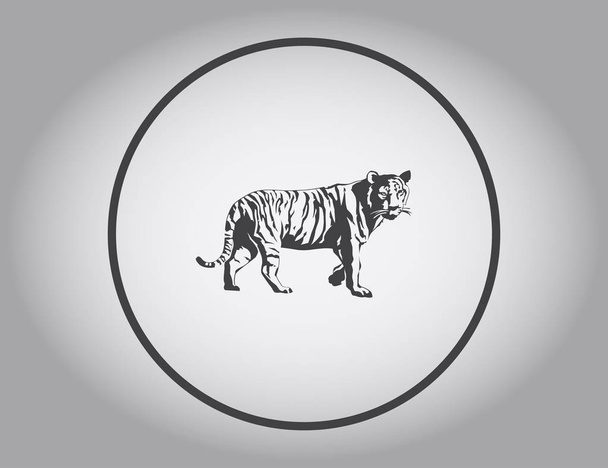 Silueta de tigre, icono del vector
 - Vector, Imagen