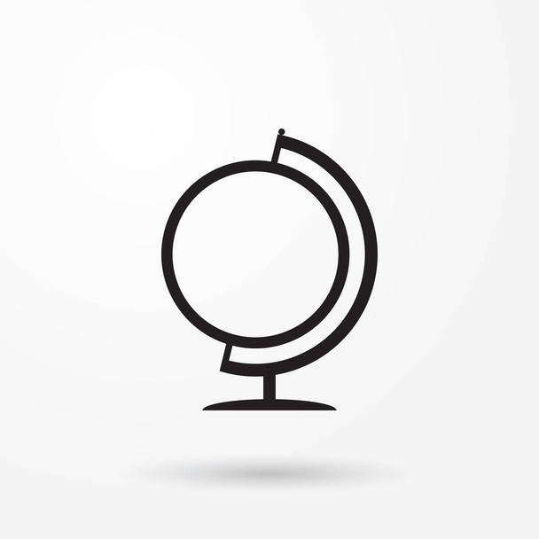 Hand drawn textured icon with globe vector illustration. - Vecteur, image