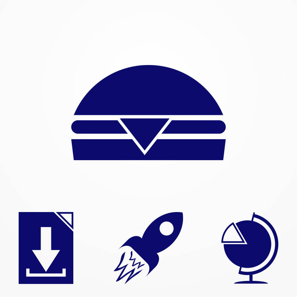 icona blu dell'hamburger. illustrazione vettoriale per il sito web
. - Vettoriali, immagini