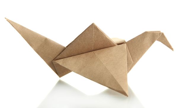 Grúa de origami aislada en blanco
 - Foto, imagen