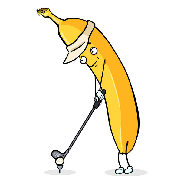 Banana Playing Golf - Vector, Image