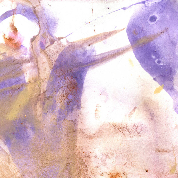 Watercolor texture of transparent purple, lilac, pink, ocher, gray. Illustration. Watercolor abstract background, spots, blur, fill, print, splashing, rub. - Foto, Imagen