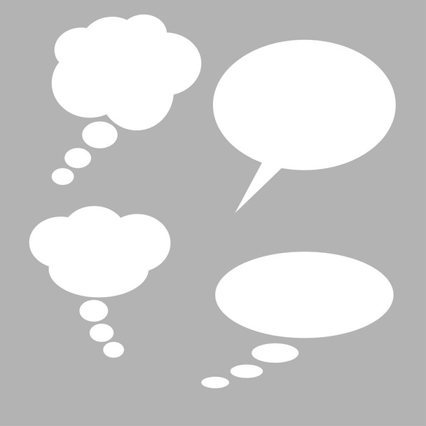 Vector set of stickers of speech bubbles. Blank empty white speech bubbles - Vector, Image