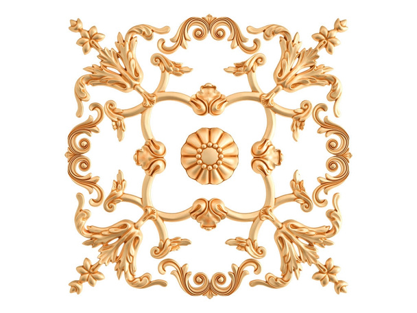 Gold ornament on a white background. Isolated - Photo, Image