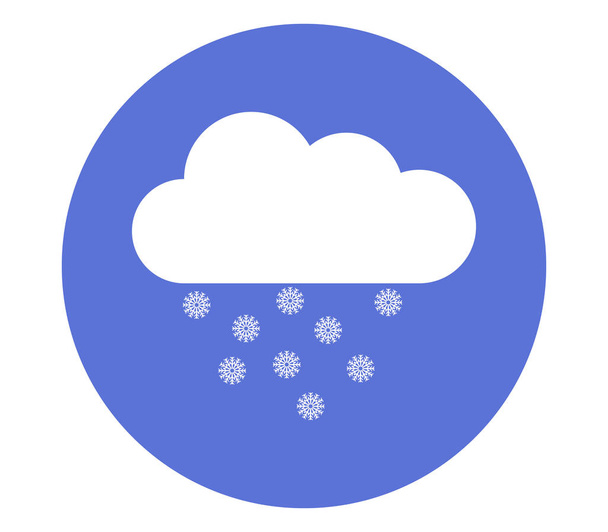 Wolkensymbol mit Schnee auf weißem Hintergrund - Vektor, Bild