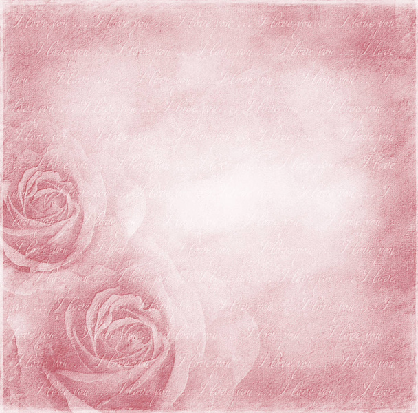 Paper background with roses - Zdjęcie, obraz