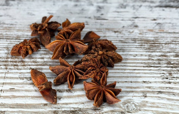star anise seeds on wooden table - Photo, Image