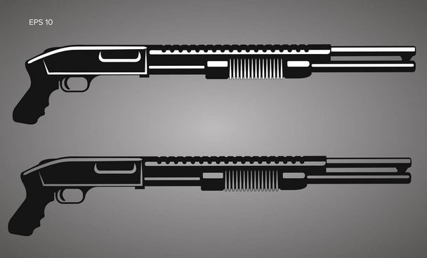 Pump action shotgun vector illustration - Vektor, kép