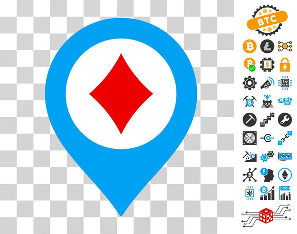 Casino Map Marker Icon with Bonus - Διάνυσμα, εικόνα