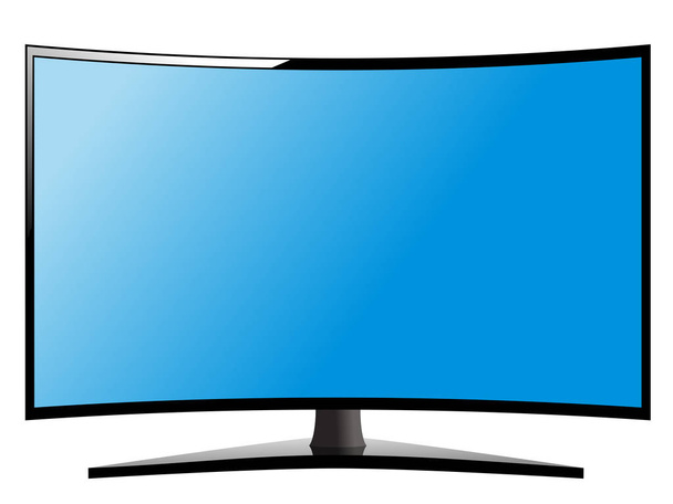 Moderne technologie flat Tv of televisie met standaard en parabolische - Vector, afbeelding