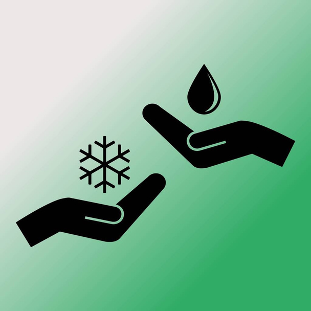 druppel en sneeuwvlok vector-pictogram - Vector, afbeelding