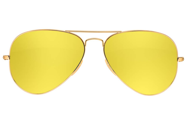 Aviador gafas de sol amarillas aisladas
 - Foto, Imagen
