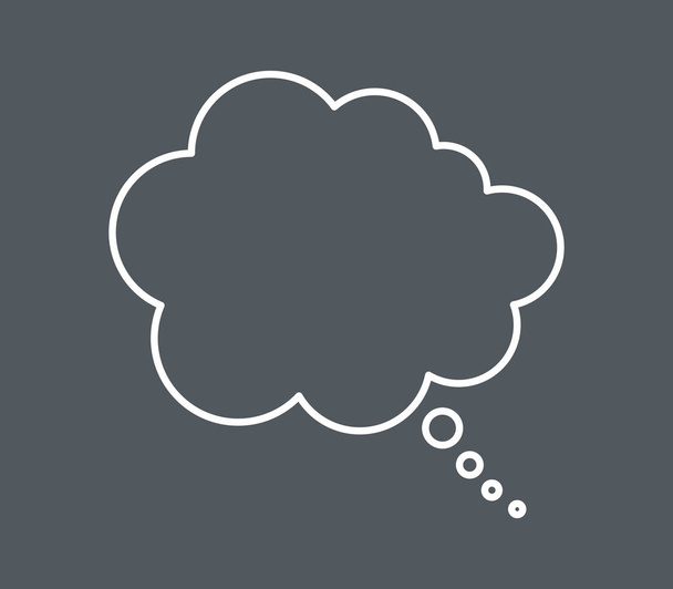 иконка облака мышления на белом фоне
 - Вектор,изображение