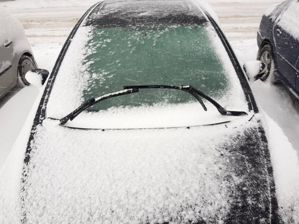 The windshield of the car in ice. - Photo, Image