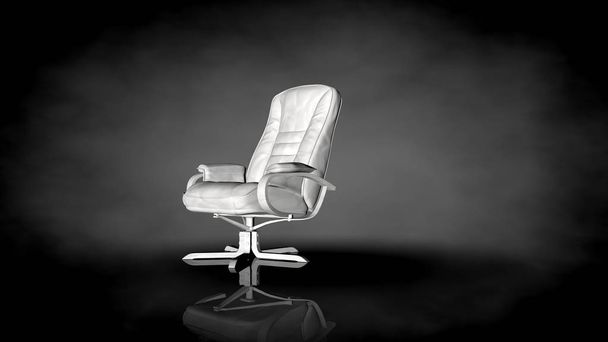 3D рендеринг белого стула на черном фоне
 - Фото, изображение