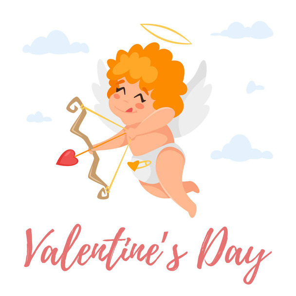 cute cupid in the sky - Vector, Image
