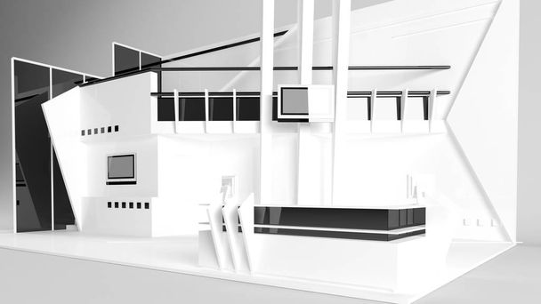 White creative exhibition stand design. Booth template. Corporat - Photo, Image