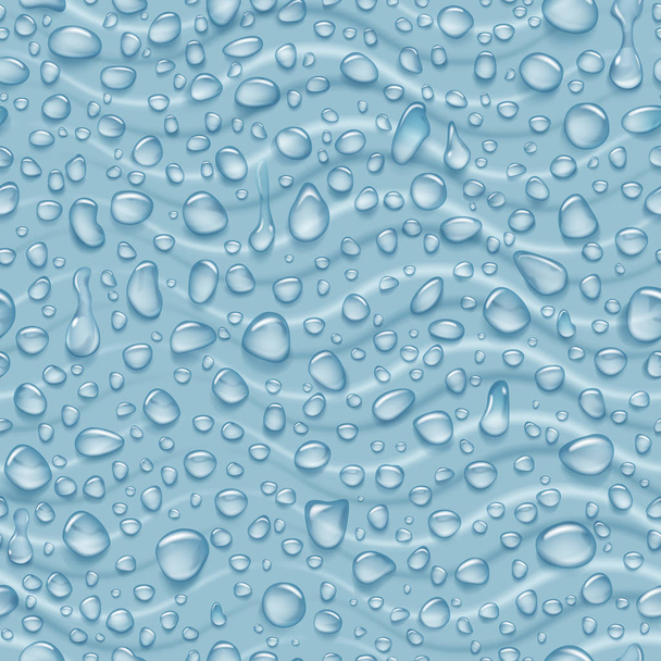 Бесшовный рисунок волн и капель воды
 - Вектор,изображение