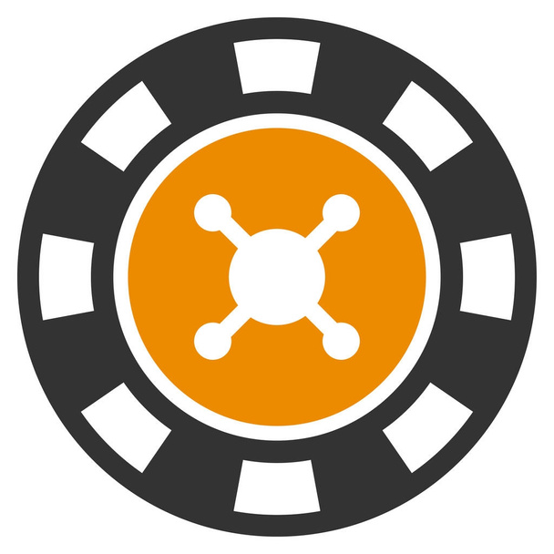 Casino Chip Flat Icon - Vektor, Bild