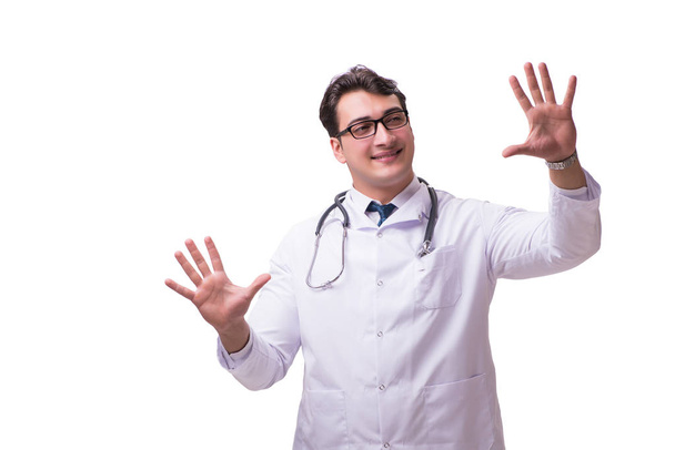 Jovem médico masculino isolado em fundo branco - Foto, Imagem