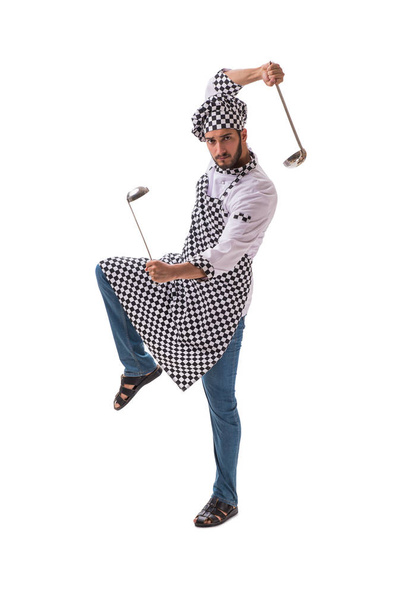 Αρσενικό μάγειρα απομονώνονται στο λευκό φόντο - Φωτογραφία, εικόνα