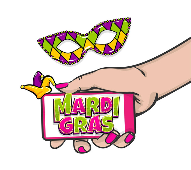 Mardi Gras vector cómic texto pop art
 - Vector, imagen
