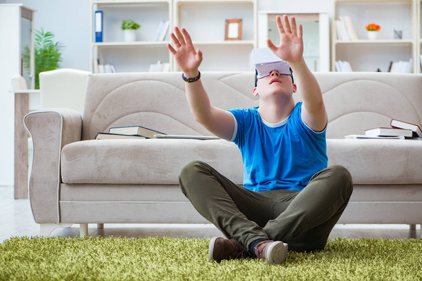 Young man with virtual glasses - Foto, Imagem