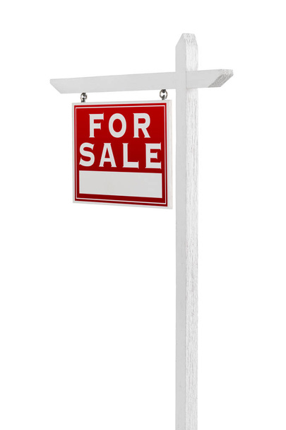 Left Facing For Sale Real Estate Sign Isolated on a White Background. - Photo, Image