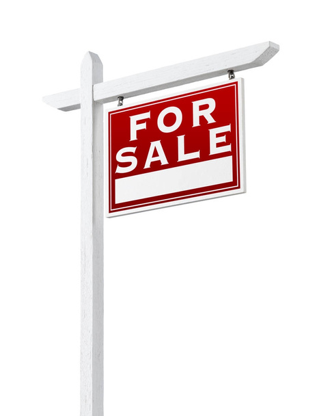 Droit face à vendre Immobilier Signer isolé sur un fond blanc
. - Photo, image