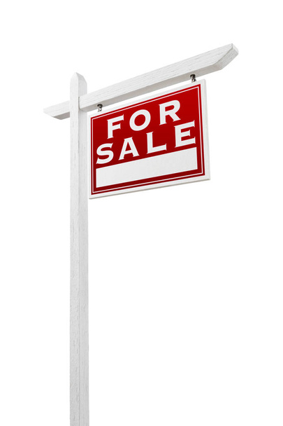 Right Facing For Sale Real Estate Sign Isolated on a White Background. - Photo, Image