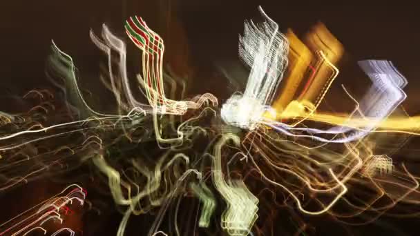 狂気の抽象的な光のパターンに作られたニューヨークのスカイライン - 映像、動画
