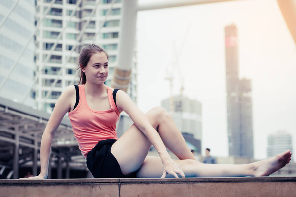 yoga sport concept : young women concentration in health exercis - Fotó, kép
