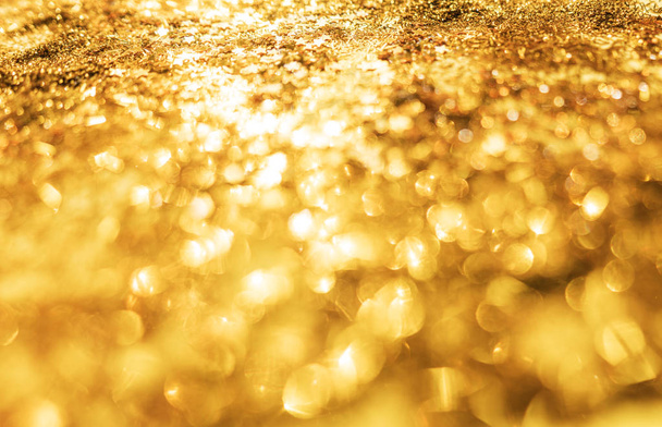 Abstract gold Bokeh background, golden glitter Bokeh light for background - Photo, Image